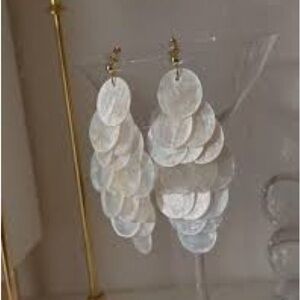 Handmade Elegant White Dangle Earrings